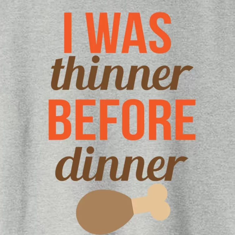 Thanksgiving I Was Thinner Before Dinner Gift Women's Crop Top Tee