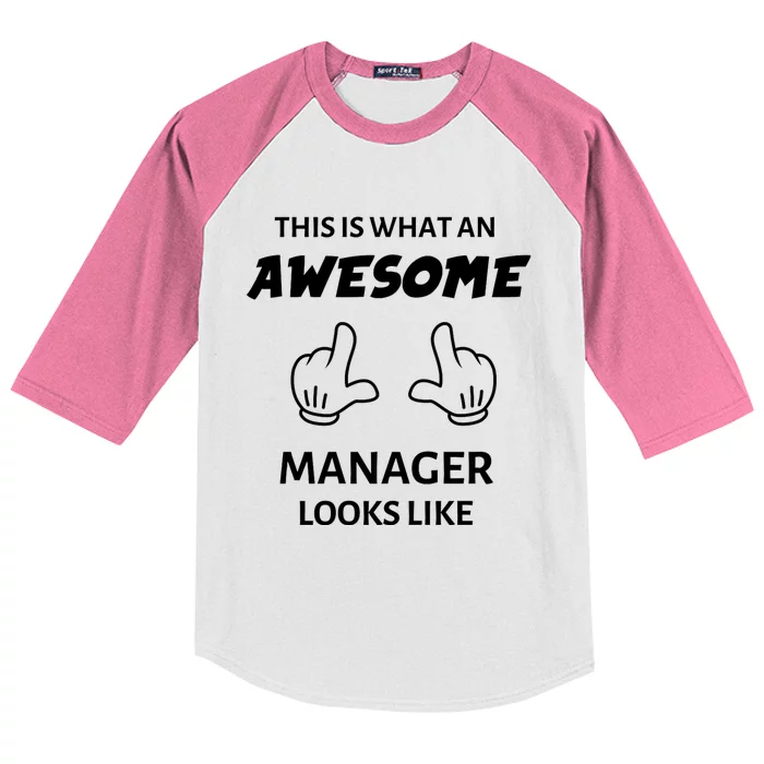 This Is What An Awesome Manager Looks Like Kids Colorblock Raglan Jersey