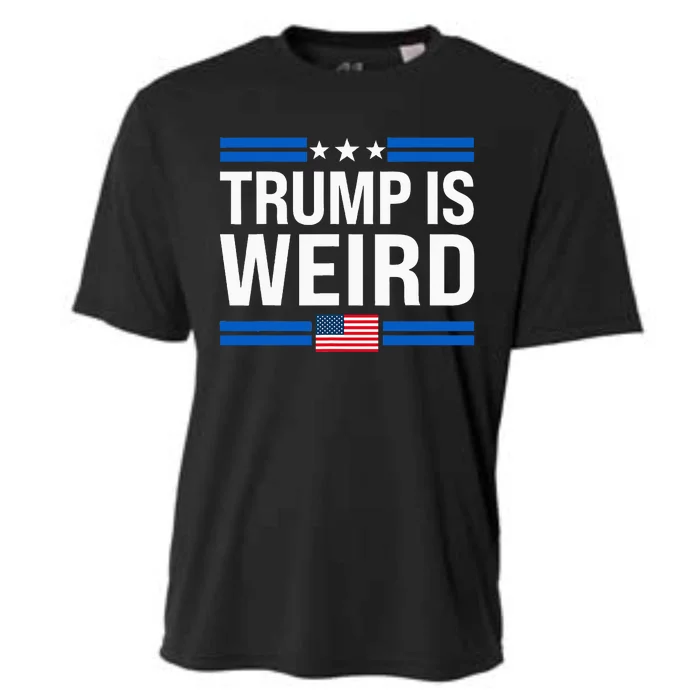 Trump Is Weird Us Flag Funny Anti Trump Vintage Cooling Performance Crew T-Shirt