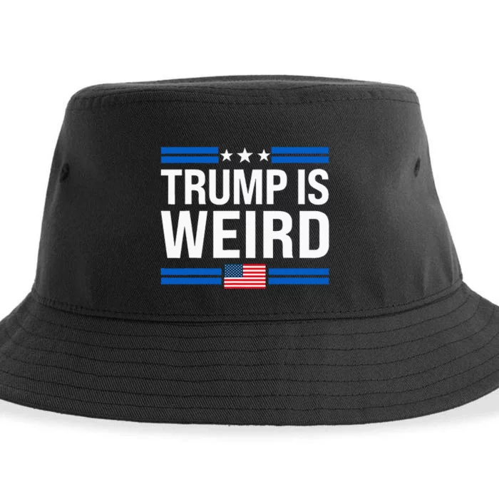 Trump Is Weird Us Flag Funny Anti Trump Vintage Sustainable Bucket Hat