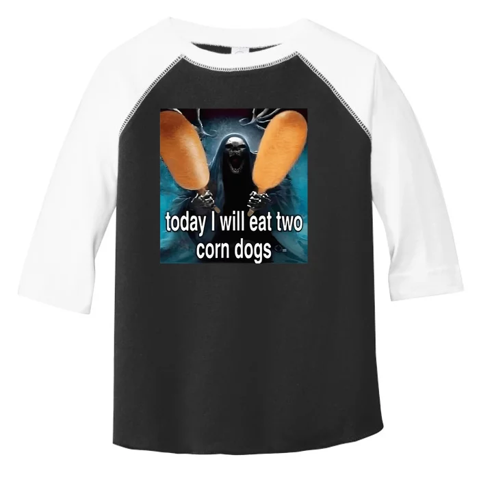 Today I Will Eat Two Corn Dogs Meme Silly Toddler Fine Jersey T-Shirt