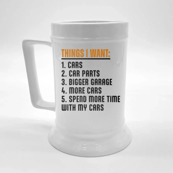 Things I Want In My Life Cars More Cars Car Front & Back Beer Stein