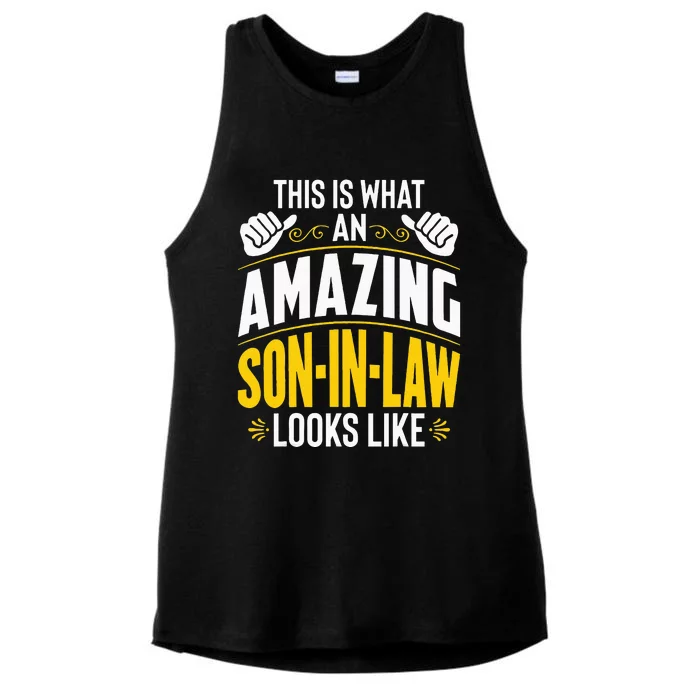 This Is What An Amazing Soninlaw Looks Like Funny Ladies Tri-Blend Wicking Tank