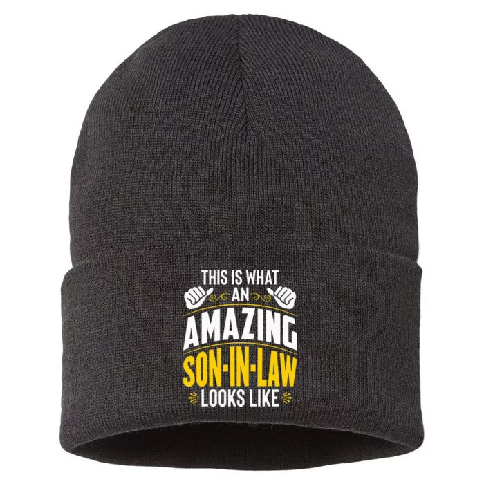 This Is What An Amazing Soninlaw Looks Like Funny Sustainable Knit Beanie