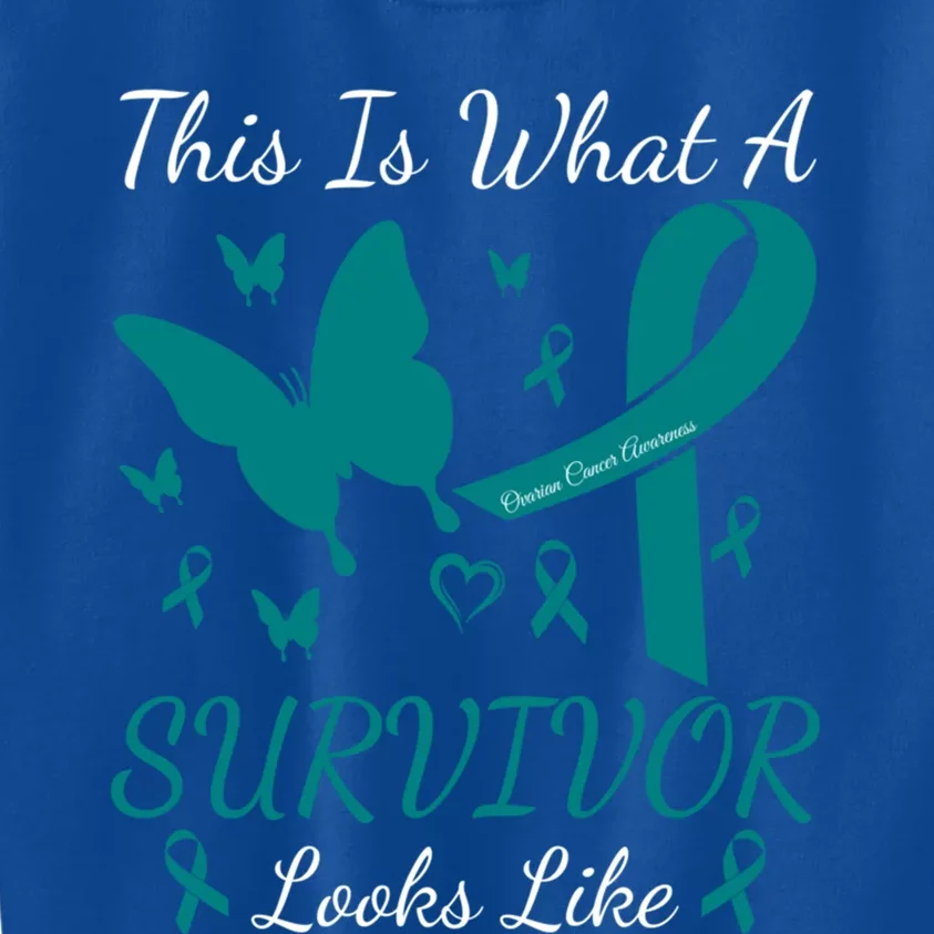 This Is What A Survivor Looks Like Ovarian Cancer Awareness Gift Kids Sweatshirt