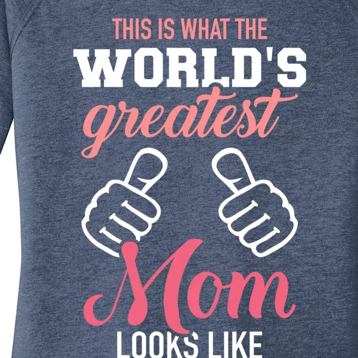 This Is What World's Greatest Mom Looks Like Mother's Day Gift Women's Perfect Tri Tunic Long Sleeve Shirt