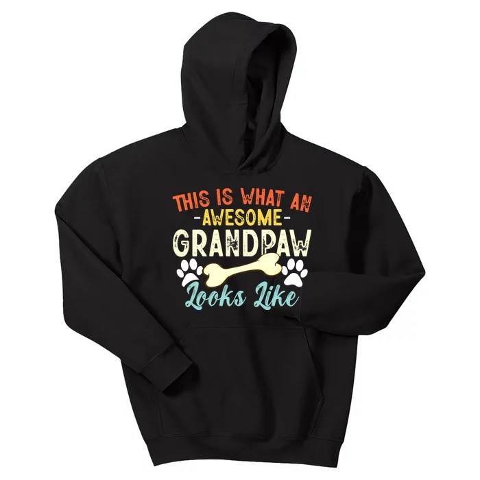 This Is What An Awesome Grandpaw Looks Like - Dog Grandpa Kids Hoodie