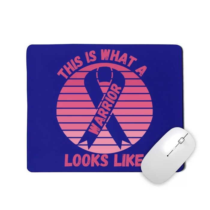 This Is What A Warrior Looks Like Breast Cancer Funny Gift Mousepad