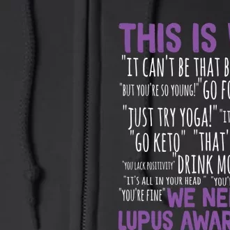 This Is Why We Need Lupus Awareness Full Zip Hoodie