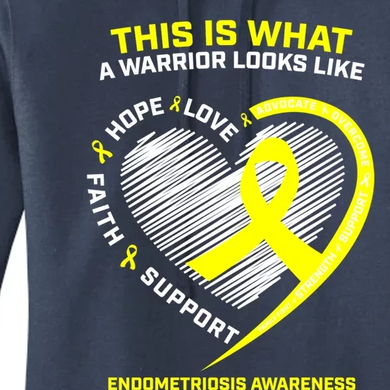 This Is What A Warrior Looks Like Endometriosis Awareness Gift Women's Pullover Hoodie