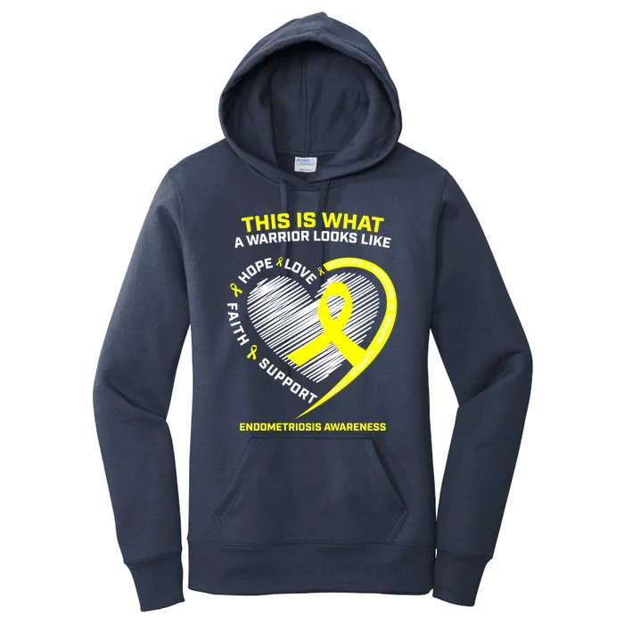 This Is What A Warrior Looks Like Endometriosis Awareness Gift Women's Pullover Hoodie