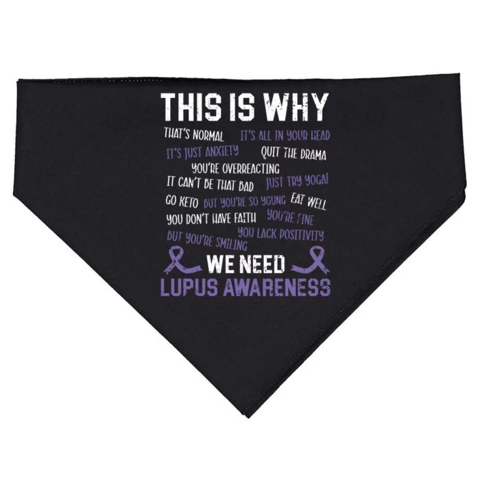 This Is Why We Need Lupus Awareness Autoimmune Disease Great Gift USA-Made Doggie Bandana