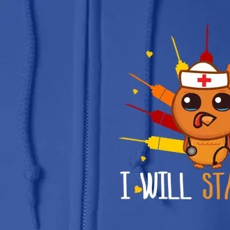 Tu I Will Stab You Cute Nurse Turkey Thanksgiving Gift Full Zip Hoodie