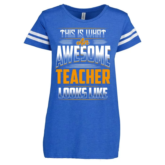 This Is What An Awesome Teacher Looks Like Enza Ladies Jersey Football T-Shirt