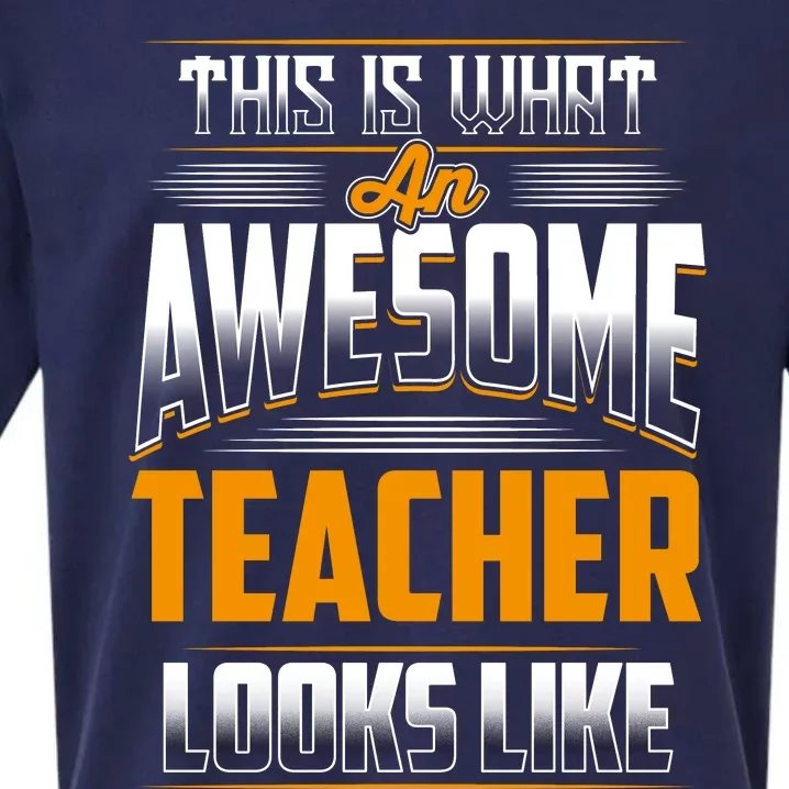 This Is What An Awesome Teacher Looks Like Sueded Cloud Jersey T-Shirt