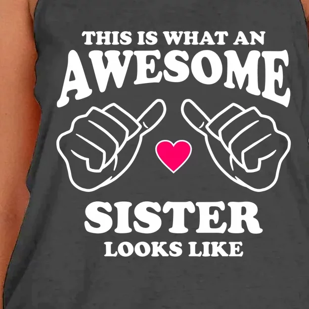 This Is What An Awesome Sister Looks Like Women's Knotted Racerback Tank