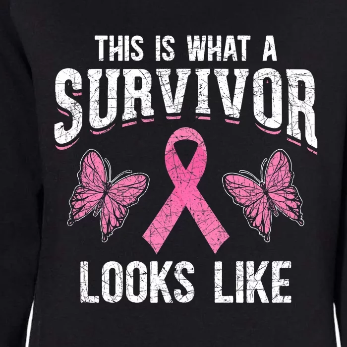 This Is What A Survivor Looks Like Breast Cancer Awareness Womens California Wash Sweatshirt