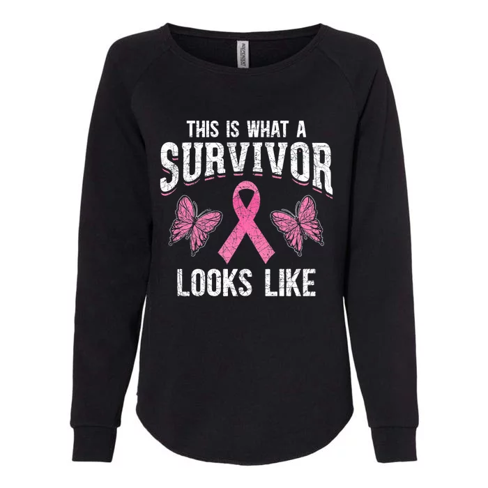 This Is What A Survivor Looks Like Breast Cancer Awareness Womens California Wash Sweatshirt