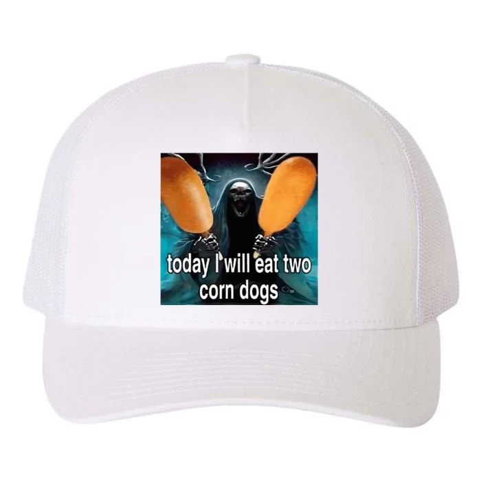 Today I Will Eat Two Corn Dogs Meme Silly Yupoong Adult 5-Panel Trucker Hat