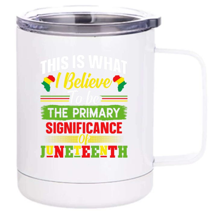 This Is What I Believe To Be The Primary Significance Of Juneteenth Day Gift Front & Back 12oz Stainless Steel Tumbler Cup