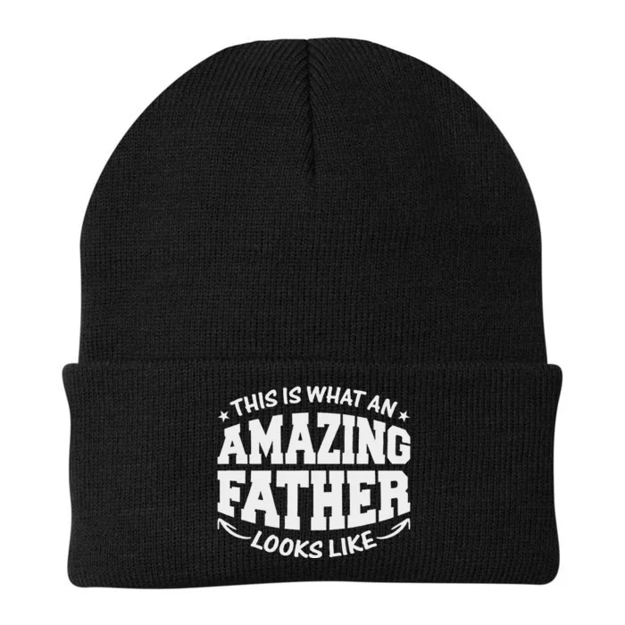 This Is What An Amazing Father Looks Like FatherS Day Knit Cap Winter Beanie