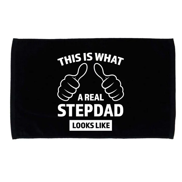 This Is What A Real Bonusgiftdad Bonus Father Stepdad Cool Gift Microfiber Hand Towel