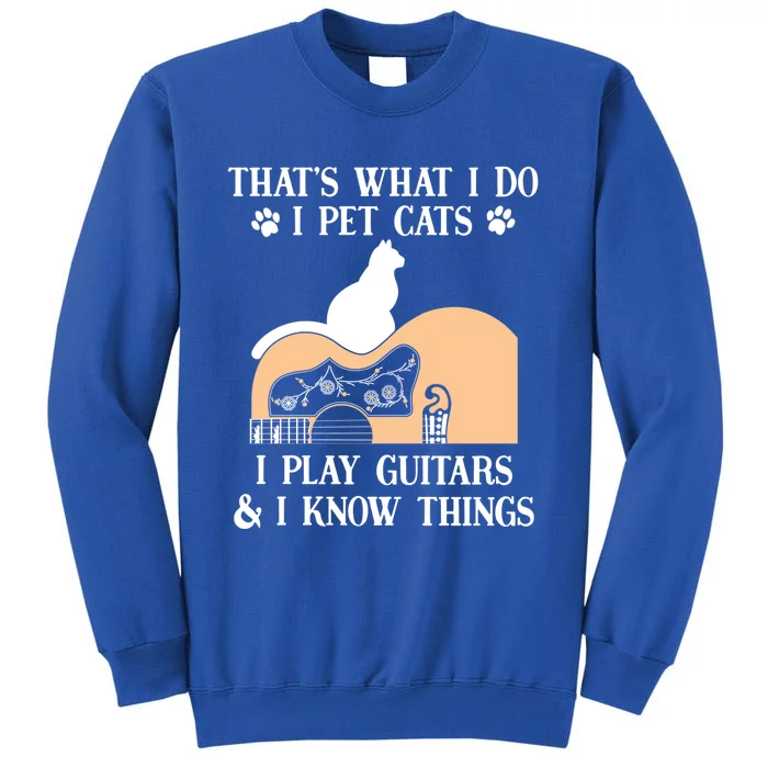 That Is What I Do Funny Gifti Pet Cats I Play Guitars And Know Things Cool Gift Sweatshirt