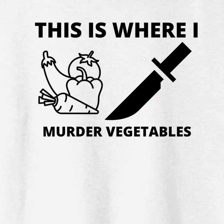 This Is Where I Murder Vegetables Funny Women's Crop Top Tee