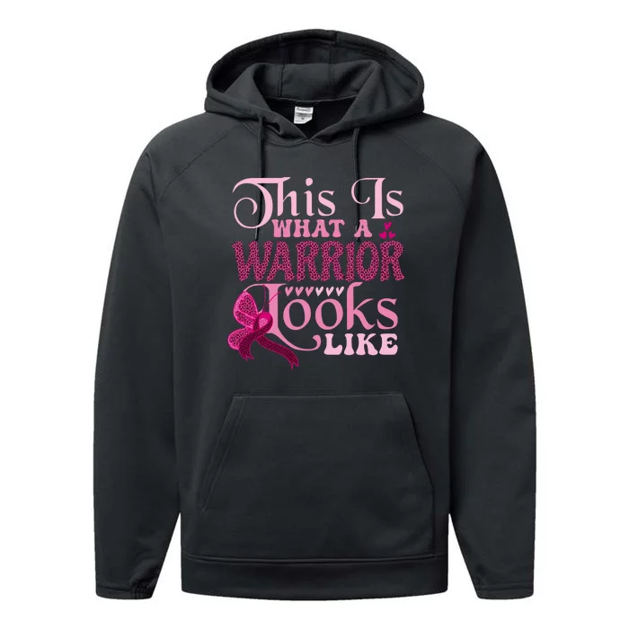 This Is What A Warrior Looks Like Breast Cancer Warrior Performance Fleece Hoodie