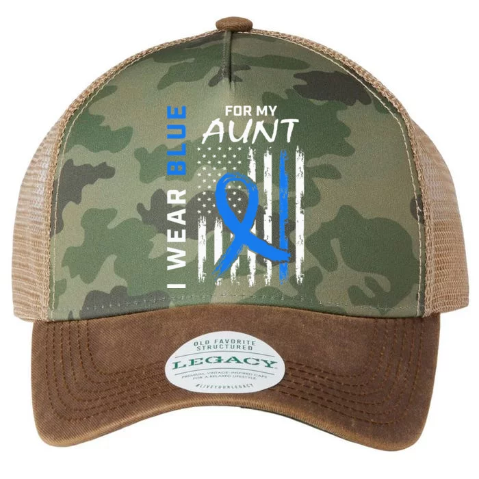 T2D I Wear Blue For My Aunt Diabetes Awareness American Flag Legacy Tie Dye Trucker Hat