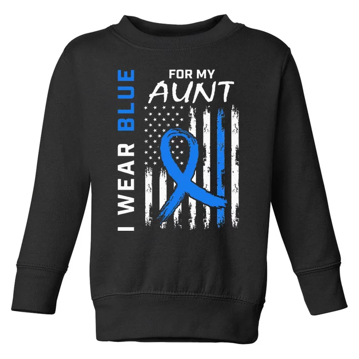 T2D I Wear Blue For My Aunt Diabetes Awareness American Flag Toddler Sweatshirt