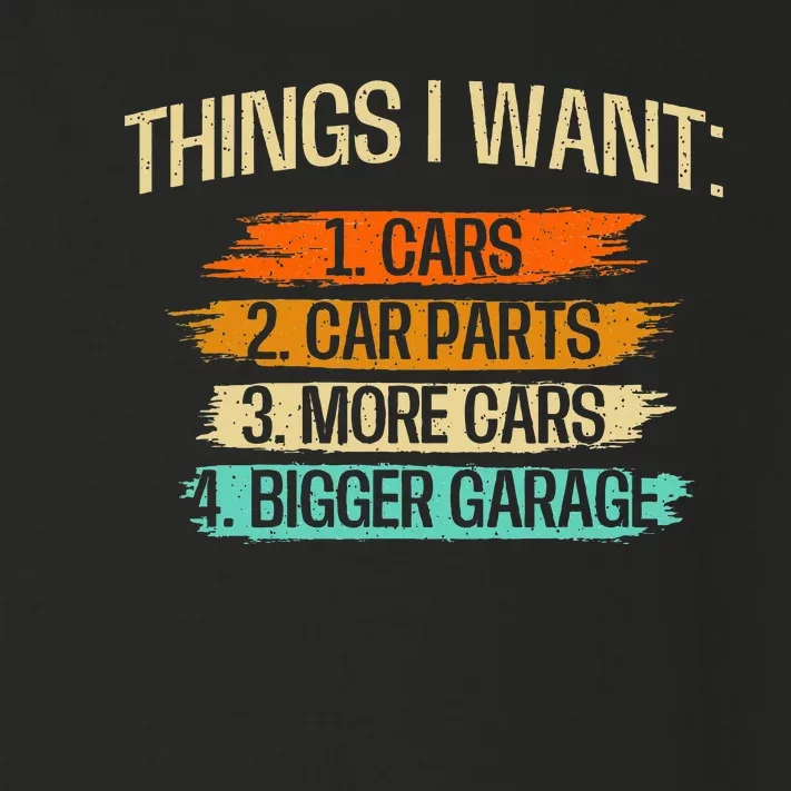 Things I Want Car Parts Enthusiast Auto Mechanic Engine Toddler Long Sleeve Shirt