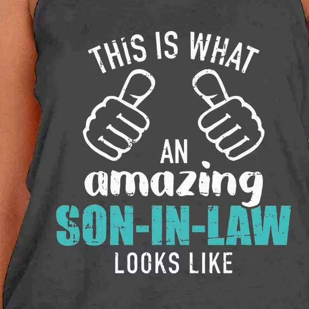 This Is What An Amazing Soninlaw Looks Like Women's Knotted Racerback Tank