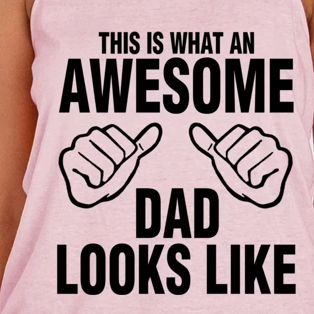 This Is What An Awesome Dad Looks Like Women's Knotted Racerback Tank