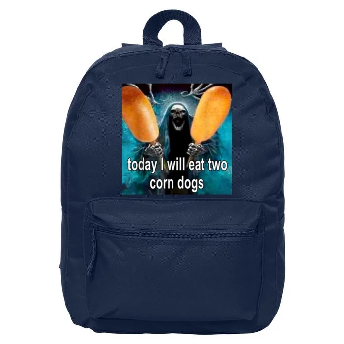 Today I Will Eat Two Corn Dogs Meme 16 in Basic Backpack