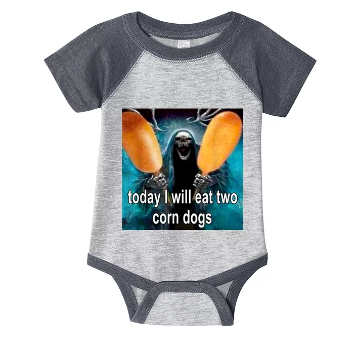 Today I Will Eat Two Corn Dogs Meme Infant Baby Jersey Bodysuit