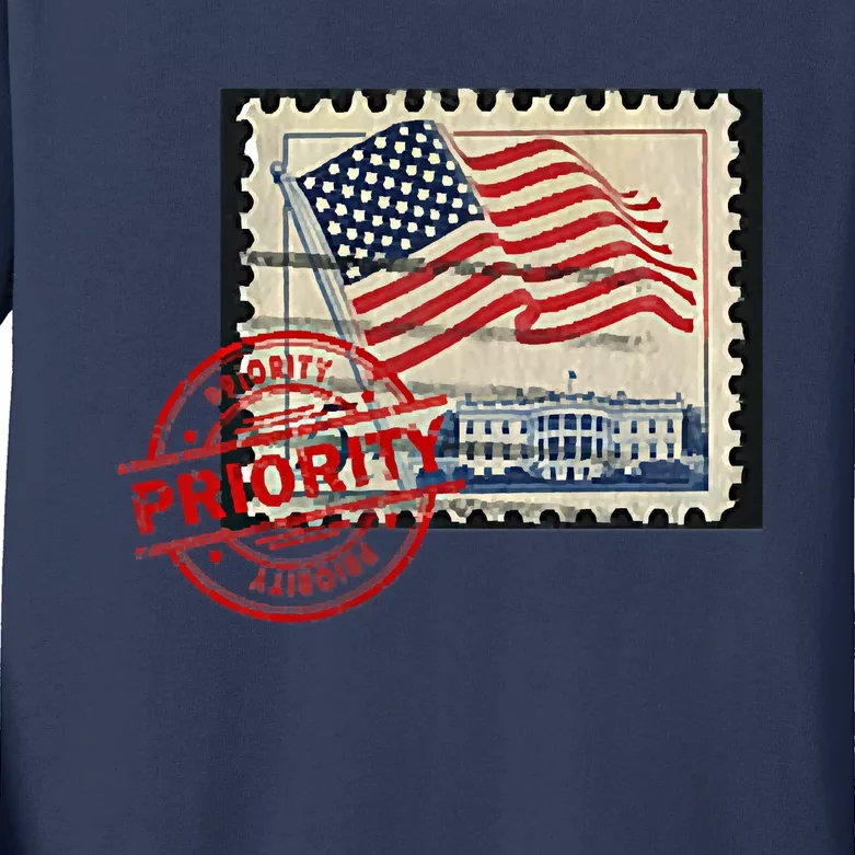 This Is What An Awesome Philatelist Looks Like American Flag Kids Long Sleeve Shirt