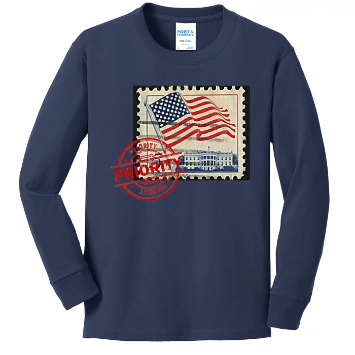 This Is What An Awesome Philatelist Looks Like American Flag Kids Long Sleeve Shirt