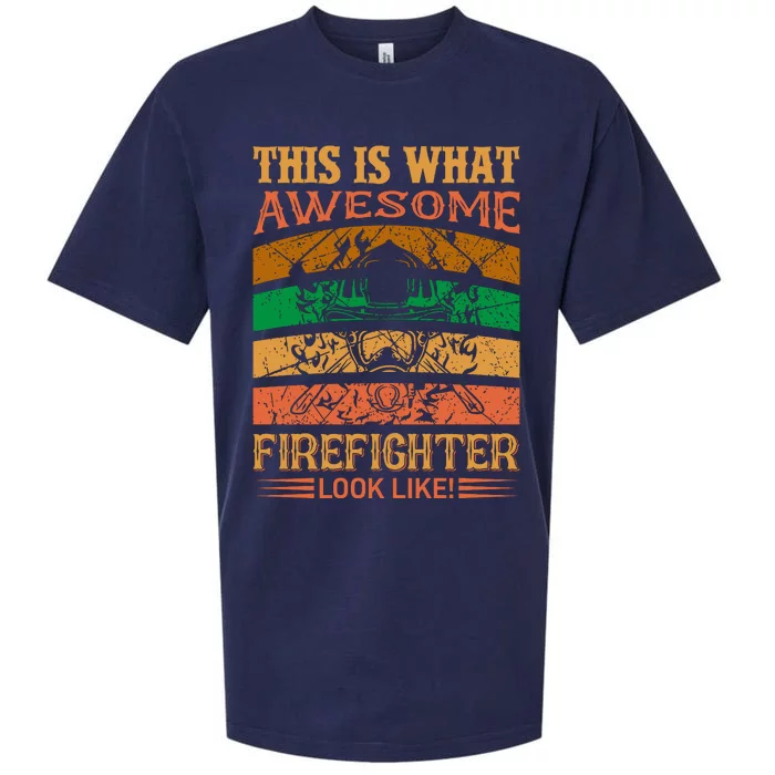 This Is What Awesome Firefighter Look Like Sueded Cloud Jersey T-Shirt