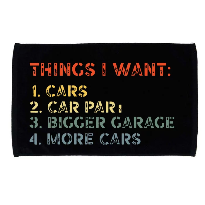 Things I Want In My Life Car Garage Funny Car Lovers Dad Men Microfiber Hand Towel