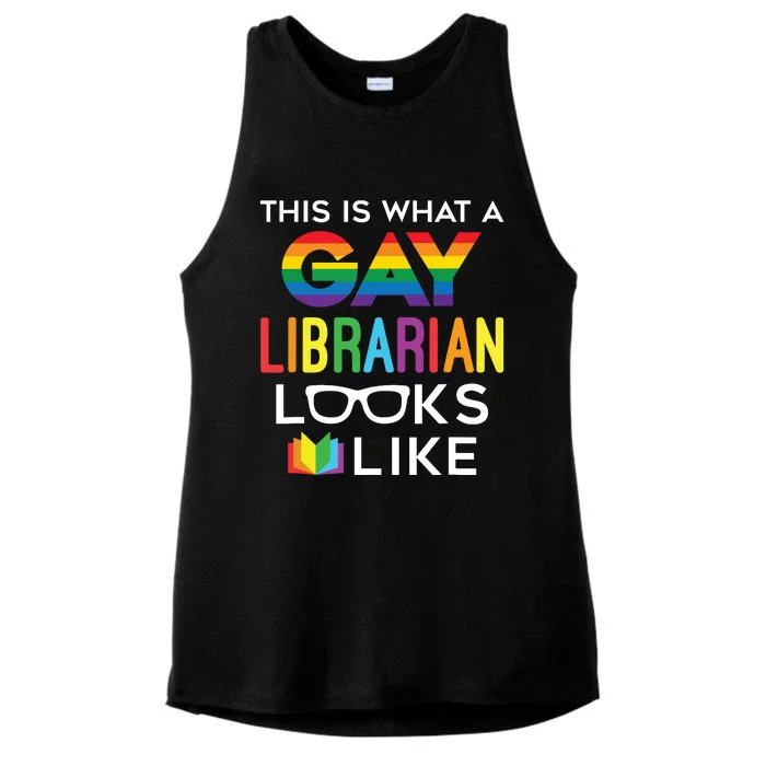 This Is What A Gay Librarian Looks Like LGBTQ Rainbow Pride Ladies Tri-Blend Wicking Tank