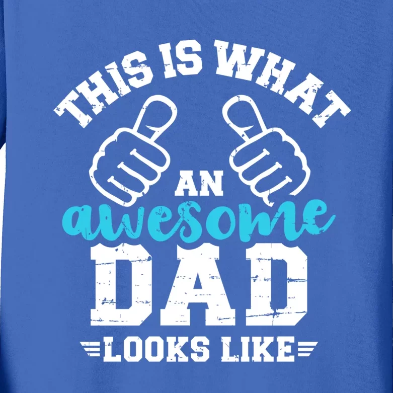 This Is What A Cool Dad Looks Like Funny Gift Kids Long Sleeve Shirt