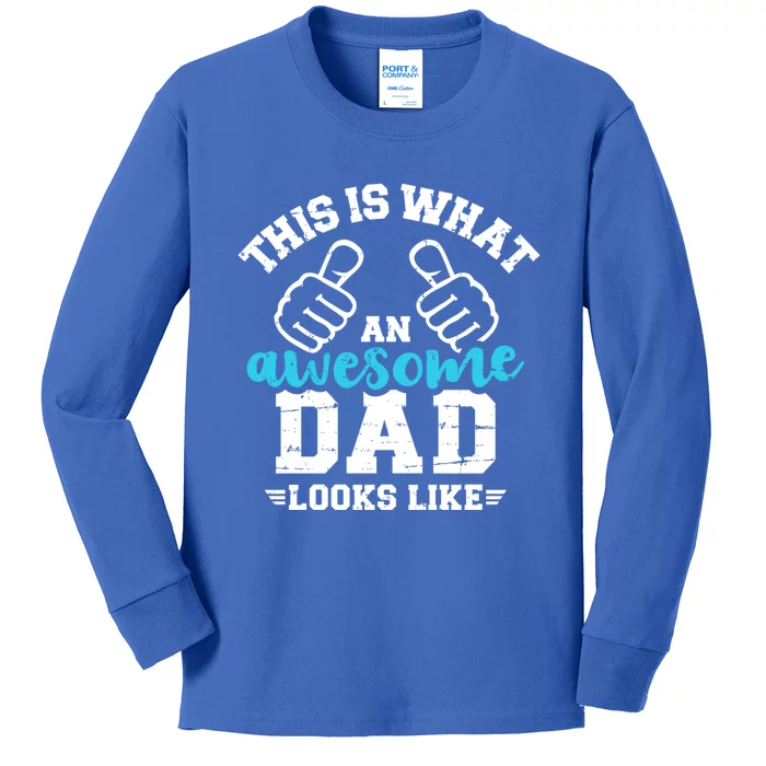 This Is What A Cool Dad Looks Like Funny Gift Kids Long Sleeve Shirt