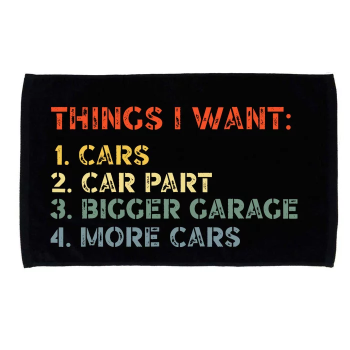 Things I Want In My Life Car Garage Funny Car Lovers Dad Microfiber Hand Towel