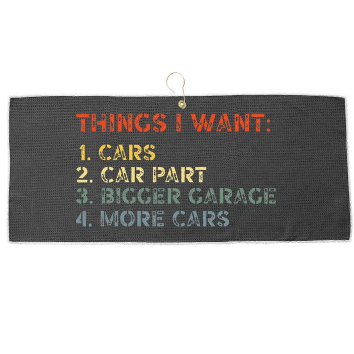 Things I Want In My Life Car Garage Funny Car Lovers Dad Large Microfiber Waffle Golf Towel