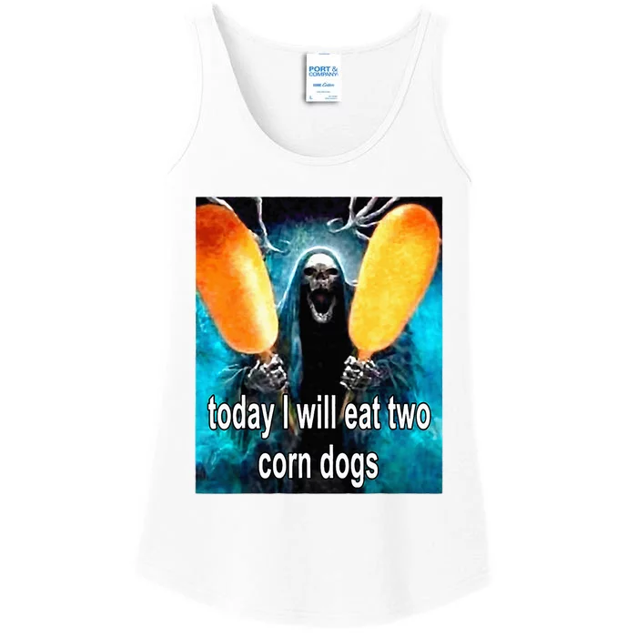 Today I Will Eat Two Corn Dogs Ladies Essential Tank