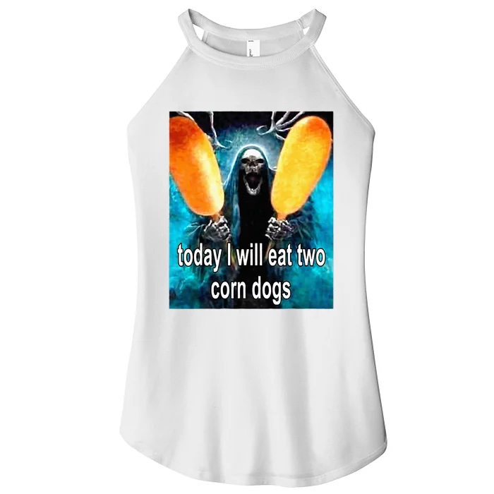 Today I Will Eat Two Corn Dogs Women’s Perfect Tri Rocker Tank