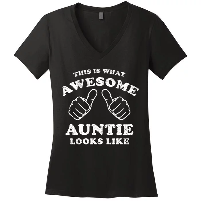 This Is What Awesome Auntie Looks Like Women's V-Neck T-Shirt