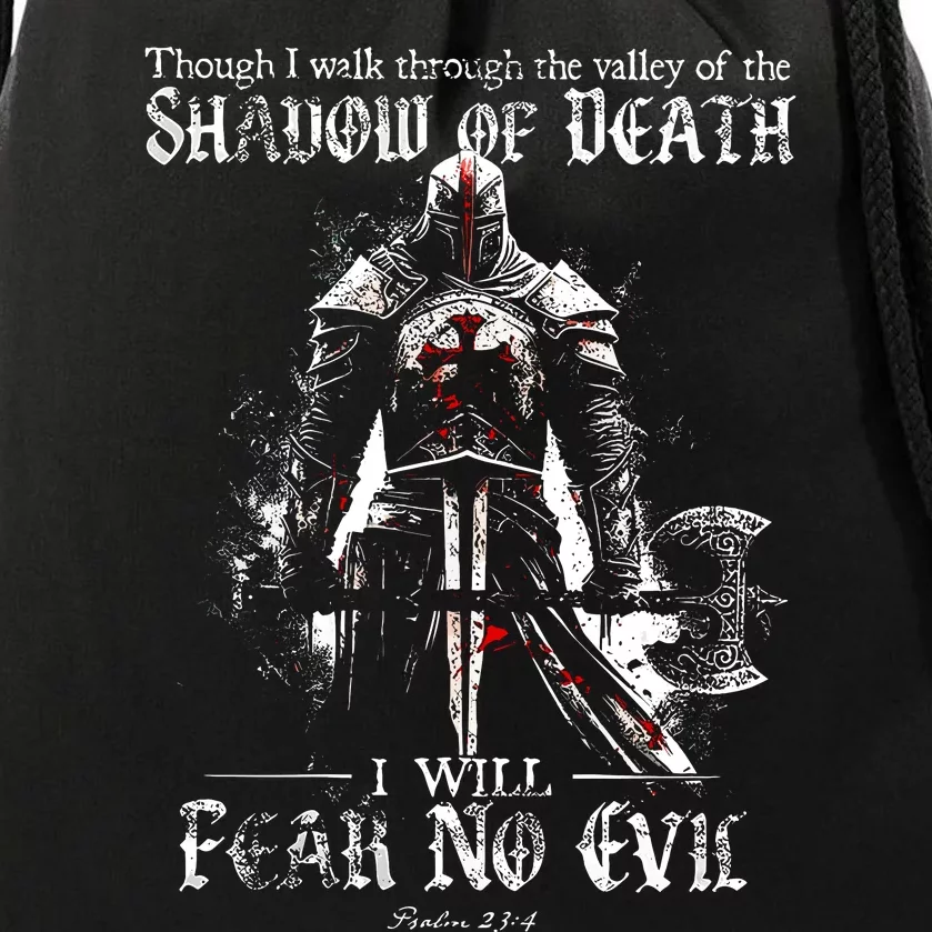 Though I Walk Through The Valley Of The Shadow Drawstring Bag