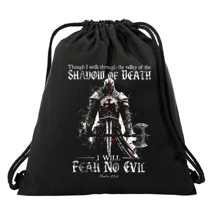 Though I Walk Through The Valley Of The Shadow Drawstring Bag